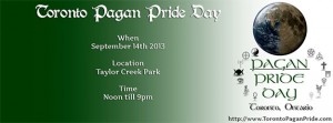 FaceBook Header for 2013 of Toronto Pagan Pride Day